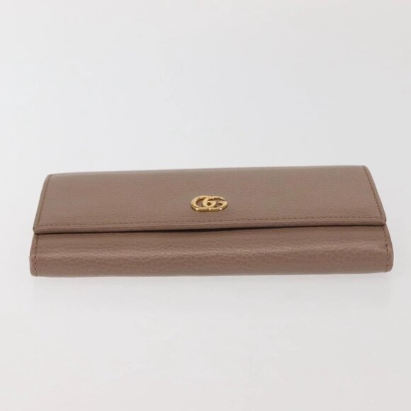 GUCCI GG Marmont Long Wallet Leather Light Brown 456116 Auth 142697 - Picture 10 of 16